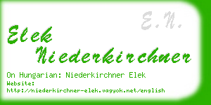 elek niederkirchner business card